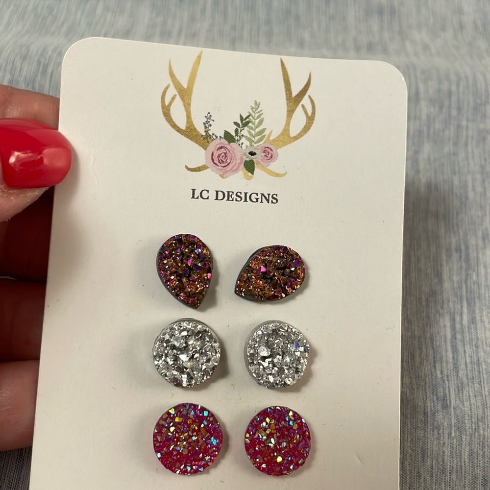 Three sets of earrings